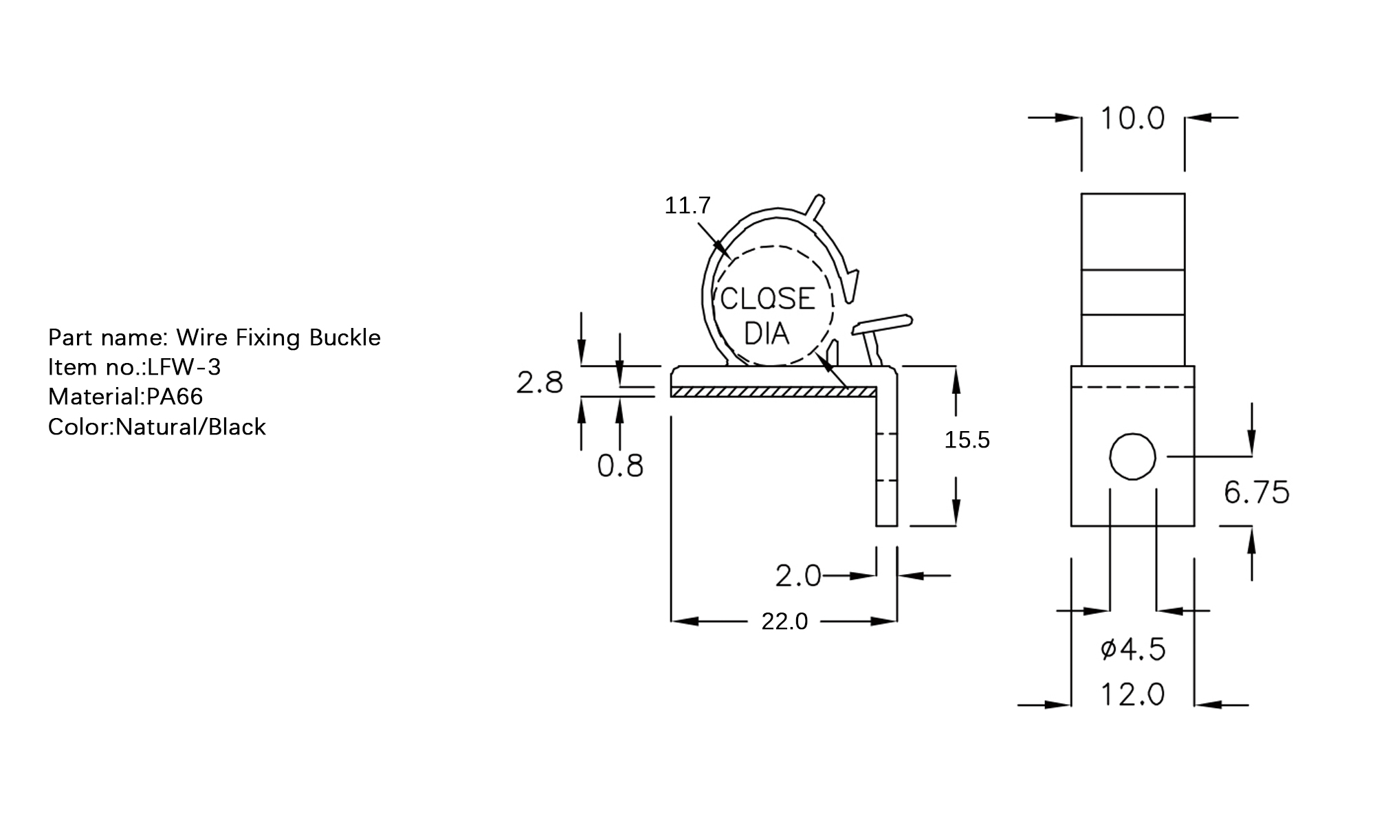 Wire Fixing Buckle LFW-3